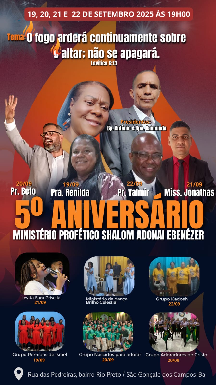 5º Aniversário do Ministério Profético Shalom Adonai Ebenézer