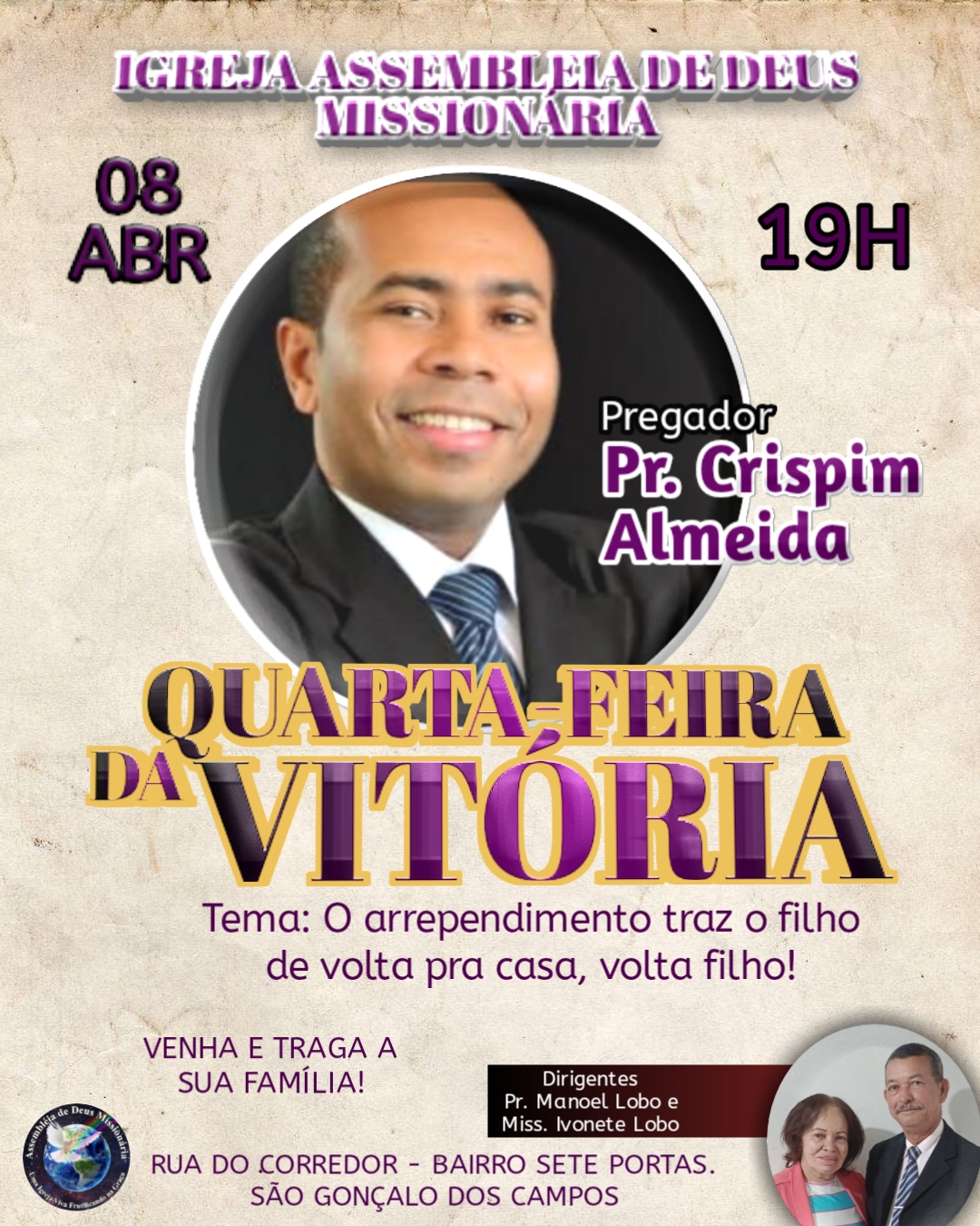 Culto Quarta-Feira da Vitória na AD Missionária
