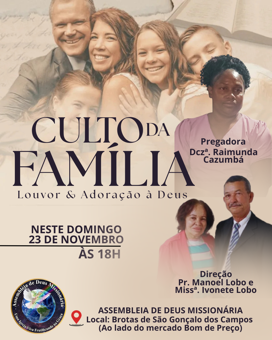 Culto da Família na AD Missionária